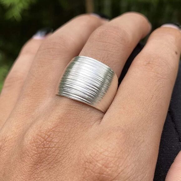 Handmade Textured Sterling Silver Wrap Ring - Picture 1 of 4